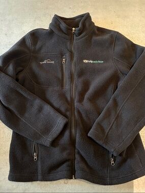 Eddie Bauer Dark Blue Full-Zip Fleece Jacket with TripAdvisor Logo
